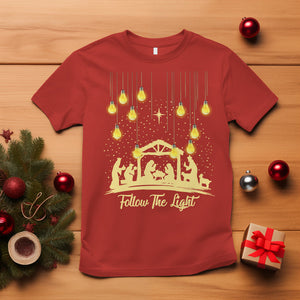 Follow the Light Christ Christmas Light T Shirt TS09 Red Printyourwear