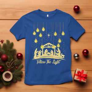 Follow the Light Christ Christmas Light T Shirt TS09 Royal Blue Printyourwear