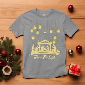 Follow the Light Christ Christmas Light T Shirt TS09 Sport Gray Printyourwear