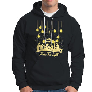 Follow the Light Christ Christmas Light Hoodie TS09 Black Printyourwear