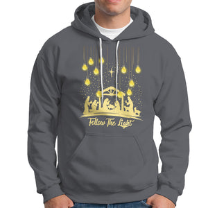 Follow the Light Christ Christmas Light Hoodie TS09 Charcoal Printyourwear