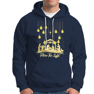 Follow the Light Christ Christmas Light Hoodie TS09 Navy Printyourwear