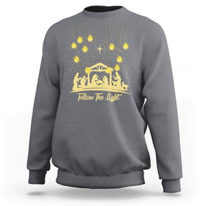 Follow the Light Christ Christmas Light Sweatshirt TS09 Charcoal Printyourwear