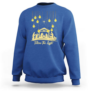 Follow the Light Christ Christmas Light Sweatshirt TS09 Royal Blue Printyourwear