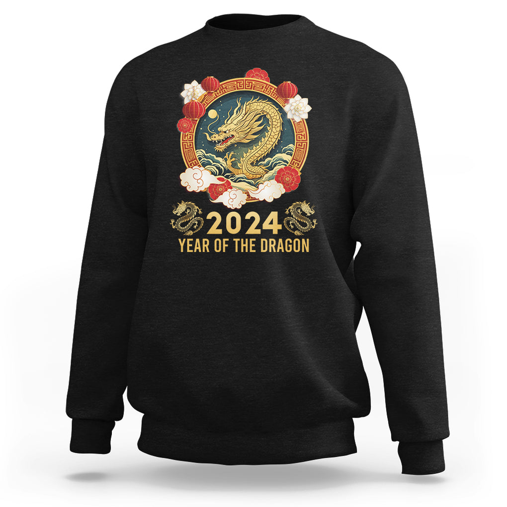 Lunar New Year Chinese Happy 2024 Year of the Dragon Sweatshirt TS09 Black Printyourwear