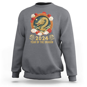 Lunar New Year Chinese Happy 2024 Year of the Dragon Sweatshirt TS09 Charcoal Printyourwear