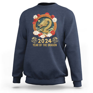 Lunar New Year Chinese Happy 2024 Year of the Dragon Sweatshirt TS09 Navy Printyourwear