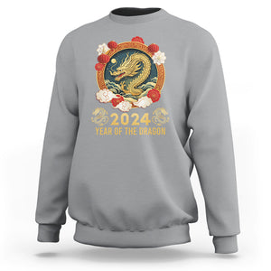 Lunar New Year Chinese Happy 2024 Year of the Dragon Sweatshirt TS09 Sport Gray Printyourwear