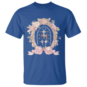 Ave Maria T Shirt Miraculous Medal Blessed Mother Mary Hail TS09 Royal Blue Print Your Wear