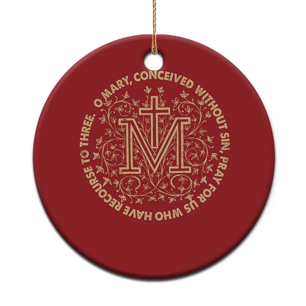 Marian Catholic Ave Maria Christmas Ornament Miraculous Medal Blessed Mother Mary Hail TS09 Print Your Wear