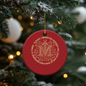 Marian Catholic Ave Maria Christmas Ornament Miraculous Medal Blessed Mother Mary Hail TS09 Print Your Wear