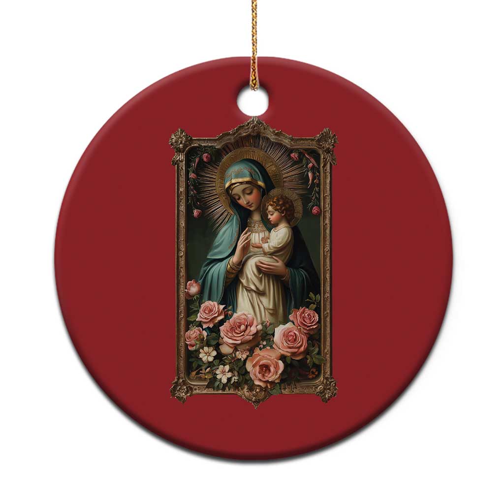 Marian Catholic Ave Maria Christmas Ornament Blessed Mother Mary Hail Vintage Aesthetic TS09 Print Your Wear