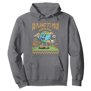 Funny Go Planet It's Your Earth Day Birthday Hoodie TS09 Charcoal Printyourwear