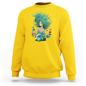 Earth Day Sweatshirt Mother Earth Gaia Goddess Of Nature Planet TS09 Daisy Printyourwear