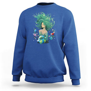 Earth Day Sweatshirt Mother Earth Gaia Goddess Of Nature Planet TS09 Royal Blue Printyourwear