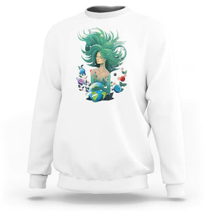 Earth Day Sweatshirt Mother Earth Gaia Goddess Of Nature Planet TS09 White Printyourwear