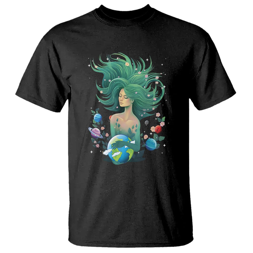 Earth Day T Shirt Mother Earth Gaia Goddess Of Nature Planet TS09 Black Printyourwear