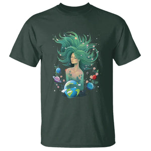 Earth Day T Shirt Mother Earth Gaia Goddess Of Nature Planet TS09 Dark Forest Green Printyourwear