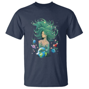 Earth Day T Shirt Mother Earth Gaia Goddess Of Nature Planet TS09 Navy Printyourwear