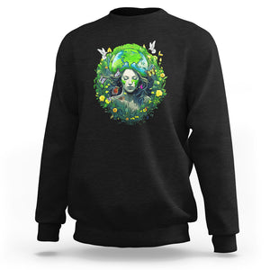 Earth Day Sweatshirt Mother Earth Gaia Goddess Of Nature TS09 Black Printyourwear