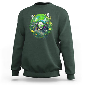 Earth Day Sweatshirt Mother Earth Gaia Goddess Of Nature TS09 Dark Forest Green Printyourwear