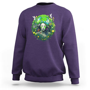 Earth Day Sweatshirt Mother Earth Gaia Goddess Of Nature TS09 Purple Printyourwear