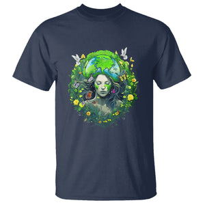 Earth Day T Shirt Mother Earth Gaia Goddess Of Nature TS09 Navy Printyourwear