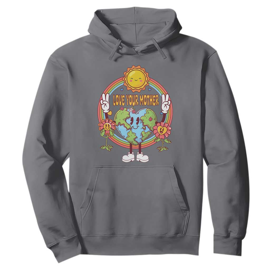 Earth Day Hoodie Love Your Mother Earth Retro TS09 Charcoal Printyourwear