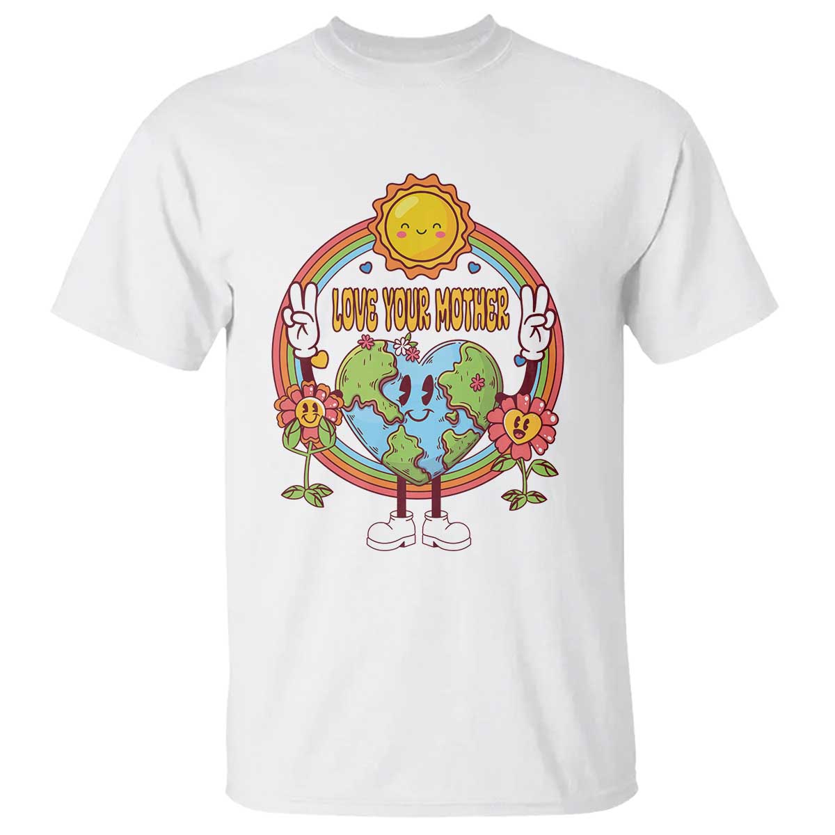 Earth Day T Shirt Love Your Mother Earth Retro TS09 White Printyourwear