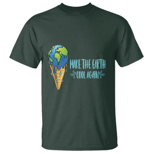 Earth Day T Shirt Make The Earth Cool Again Funny Melting Ice Cream TS09 Dark Forest Green Printyourwear