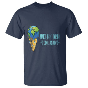 Earth Day T Shirt Make The Earth Cool Again Funny Melting Ice Cream TS09 Navy Printyourwear