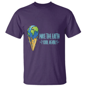 Earth Day T Shirt Make The Earth Cool Again Funny Melting Ice Cream TS09 Purple Printyourwear