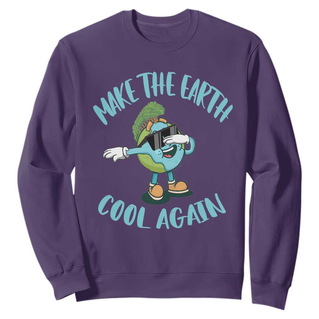 Earth Day Sweatshirt Make The Earth Cool Again Dabbing Kids Boys TS09 Purple Printyourwear