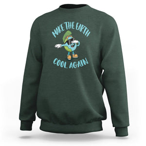 Earth Day Sweatshirt Make The Earth Cool Again Dabbing Kids Boys TS09 Dark Forest Green Printyourwear