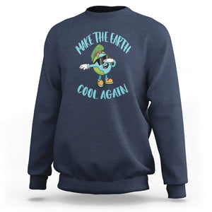 Earth Day Sweatshirt Make The Earth Cool Again Dabbing Kids Boys TS09 Navy Printyourwear