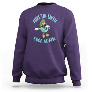 Earth Day Sweatshirt Make The Earth Cool Again Dabbing Kids Boys TS09 Purple Printyourwear