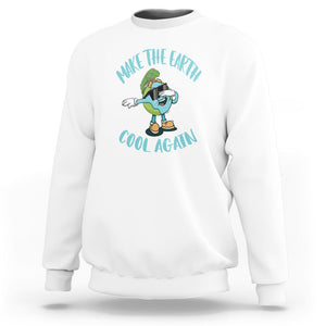 Earth Day Sweatshirt Make The Earth Cool Again Dabbing Kids Boys TS09 White Printyourwear