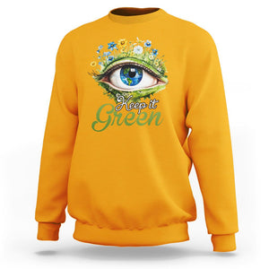 Earth Day Keep It Green Aesthetic Eye Sweatshirt TS09 Gold Printyourwear