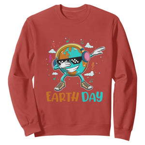 Earth Day Funny Cool Dabbing Planet Kids Boys Sweatshirt TS09 Red Printyourwear