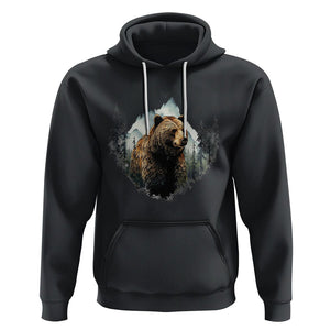 Nature Lover Hoodie Bear Wildlife Outdoor Mountains Forest Earth Day TS09 Black Printyourwear