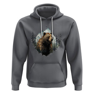 Nature Lover Hoodie Bear Wildlife Outdoor Mountains Forest Earth Day TS09 Charcoal Printyourwear