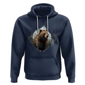 Nature Lover Hoodie Bear Wildlife Outdoor Mountains Forest Earth Day TS09 Navy Printyourwear