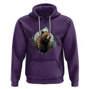 Nature Lover Hoodie Bear Wildlife Outdoor Mountains Forest Earth Day TS09 Purple Printyourwear