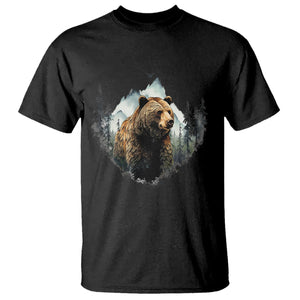 Nature Lover T Shirt Bear Wildlife Outdoor Mountains Forest Earth Day TS09 Black Printyourwear