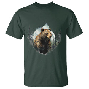 Nature Lover T Shirt Bear Wildlife Outdoor Mountains Forest Earth Day TS09 Dark Forest Green Printyourwear