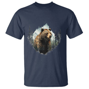 Nature Lover T Shirt Bear Wildlife Outdoor Mountains Forest Earth Day TS09 Navy Printyourwear