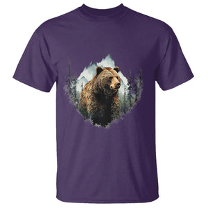 Nature Lover T Shirt Bear Wildlife Outdoor Mountains Forest Earth Day TS09 Purple Printyourwear