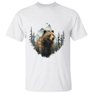 Nature Lover T Shirt Bear Wildlife Outdoor Mountains Forest Earth Day TS09 White Printyourwear