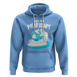 Earth Day Hoodie Save The Polar Bears Climate Awareness TS09 Carolina Blue Printyourwear