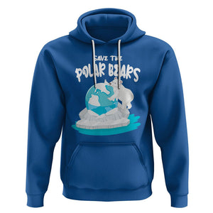 Earth Day Hoodie Save The Polar Bears Climate Awareness TS09 Royal Blue Printyourwear